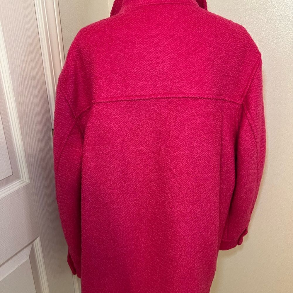 H&M Fuchsia Pink Wool blend Shirt Jacket Size M Like New Condition - Picture 3 of 11
